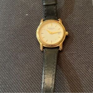 Raymond Weil Gold Case with Black Strap Watch